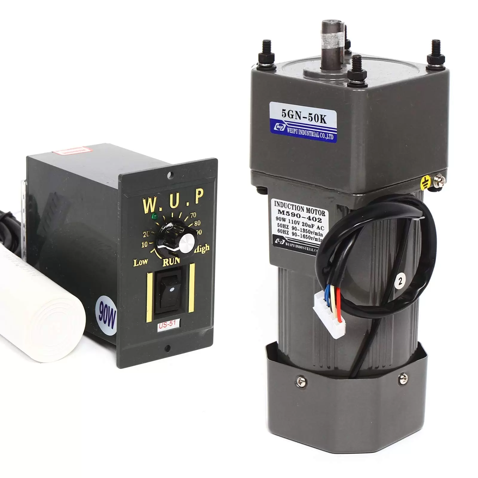 90W 220V 50K 27RPM Gear Motor  Electric Motor AC Torques with Speed Controller Variable Speed Controller 0-27RPM 90W 220V
