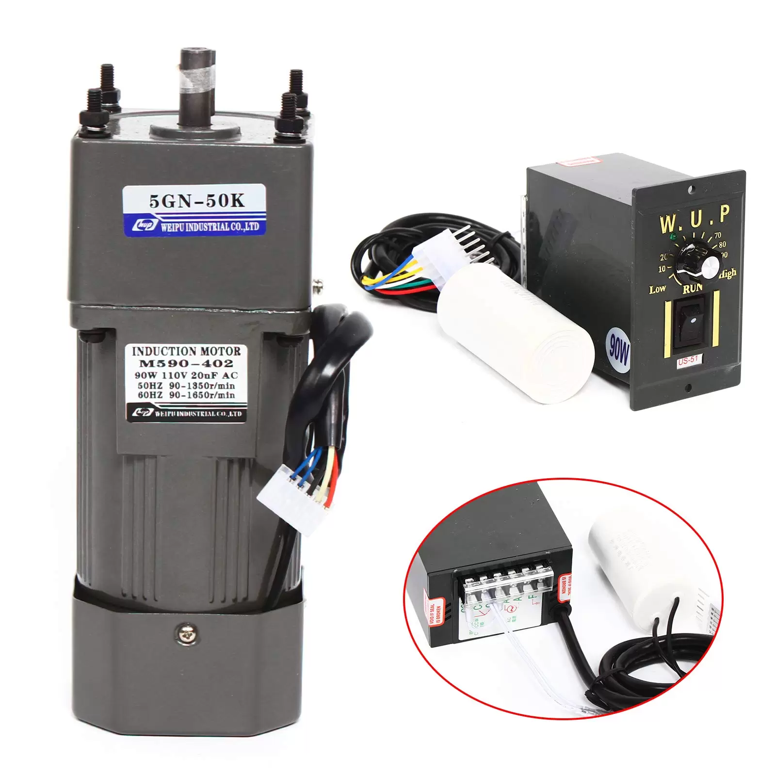 90W 220V 50K 27RPM Gear Motor Electric Motor AC Torques with Speed Controller Variable Speed Controller 0-27RPM 90W 220V 90W 220V 50K 27RPM Gear Motor Electric Motor AC Torques with Speed Controller Variable Speed Controller 0-27RPM 90W 220V