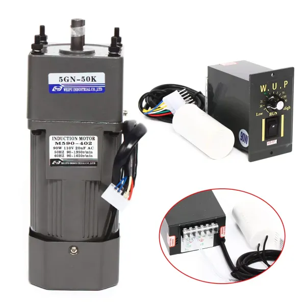 90W 220V 50K 27RPM Gear Motor  Electric Motor AC Torques with Speed Controller Variable Speed Controller 0-27RPM 90W 220V