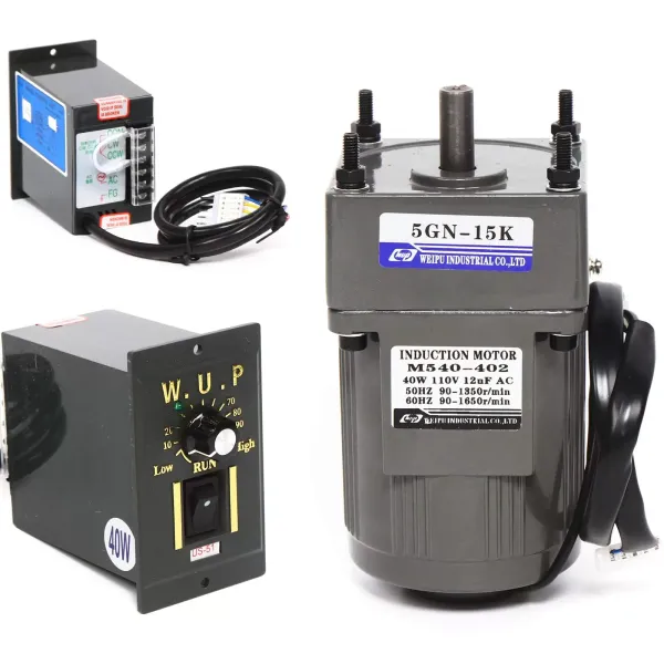 AC 220V Electric Gear Motor 40W Single-Phase Asynchronous Gear Motor with Speed Controller (15K), 9 RPM AC 220V Electric Gear Motor 40W Single-Phase Asynchronous Gear Motor with Speed Controller (15K), 9 RPM