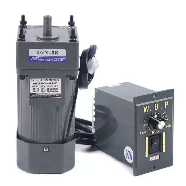 270 rpm 1:5 Torques Adjustable Gear Motors AC 90W 220V Single Phase Gear Motor with Controller Motor Reducer  High Torque Deceleration Adjustable Speed