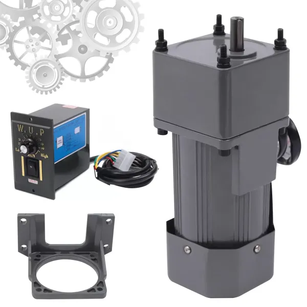 Speed Motor Speed Reducer Deceleration Geared AC Reversible Motor w/Speed Controller & Bracket 90W 20K