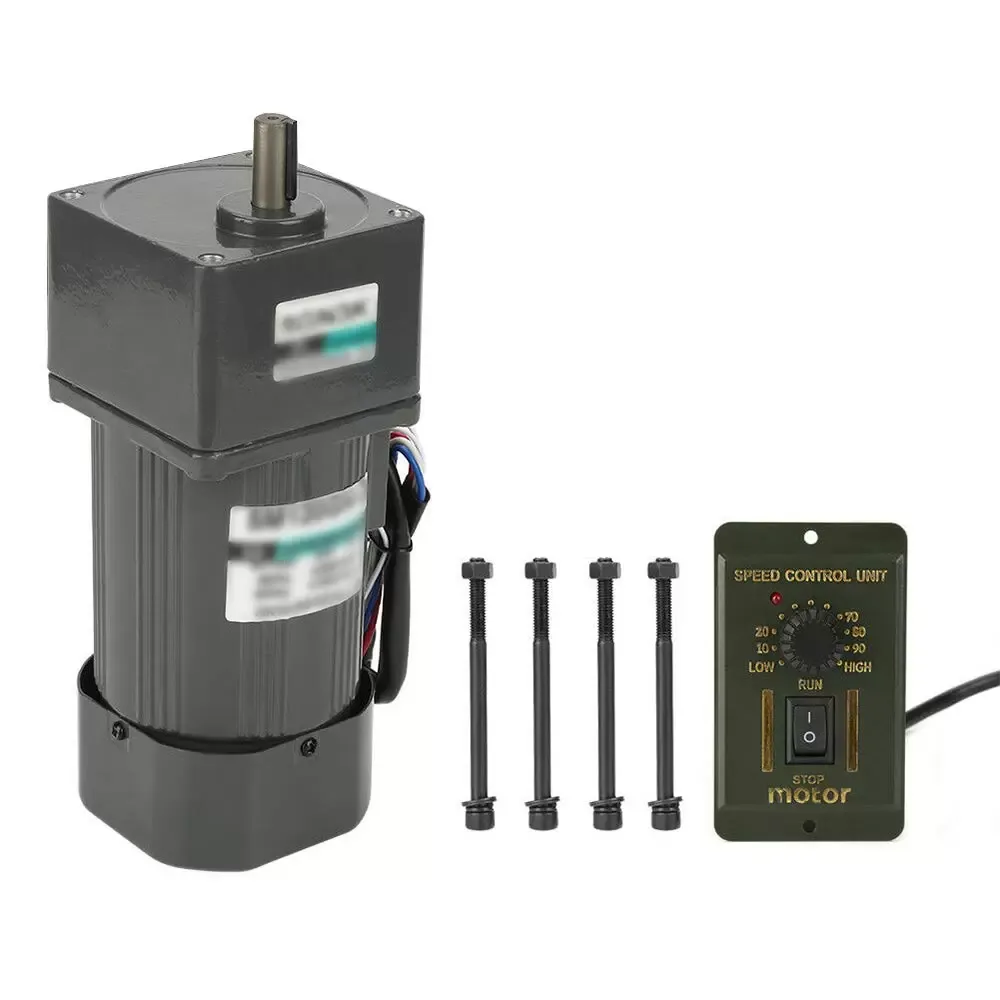 AC Gear Motor 220V 120W 180K Asynchronous Vibration Motor Adjustable Speed Motor for Mechanical Equipment Variable Speed Controller 220V 120W