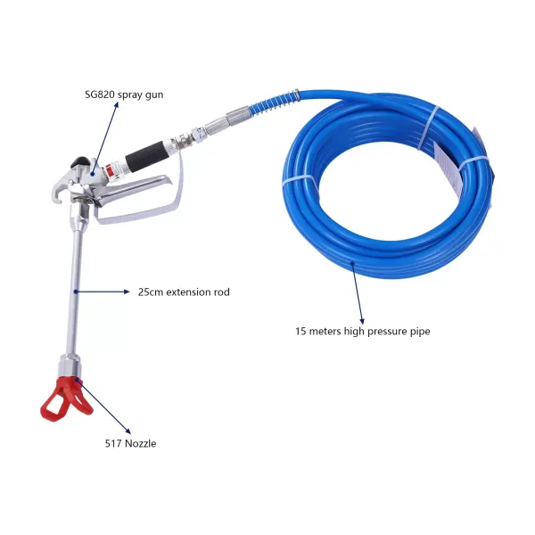 Airless Paint Spray Gun and Hose Kit with 9.84 inch Extension, Includes 3300 PSI Tip Guard Airless Paint Spray Gun and Hose Kit with 9.84 inch Extension, Includes 3300 PSI Tip Guard