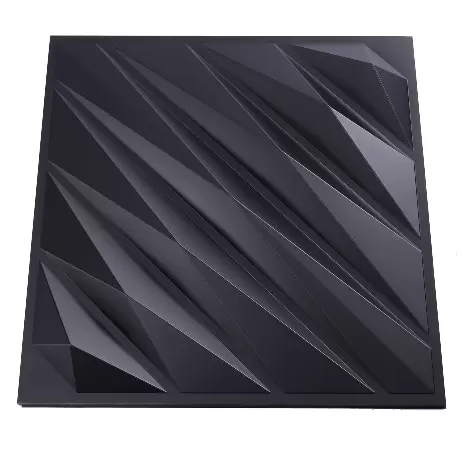 12 Pack 3D Wall Panels 50 x 50 cm PVC Waterproof Wall Panels for Bedroom Living Room Matte Black