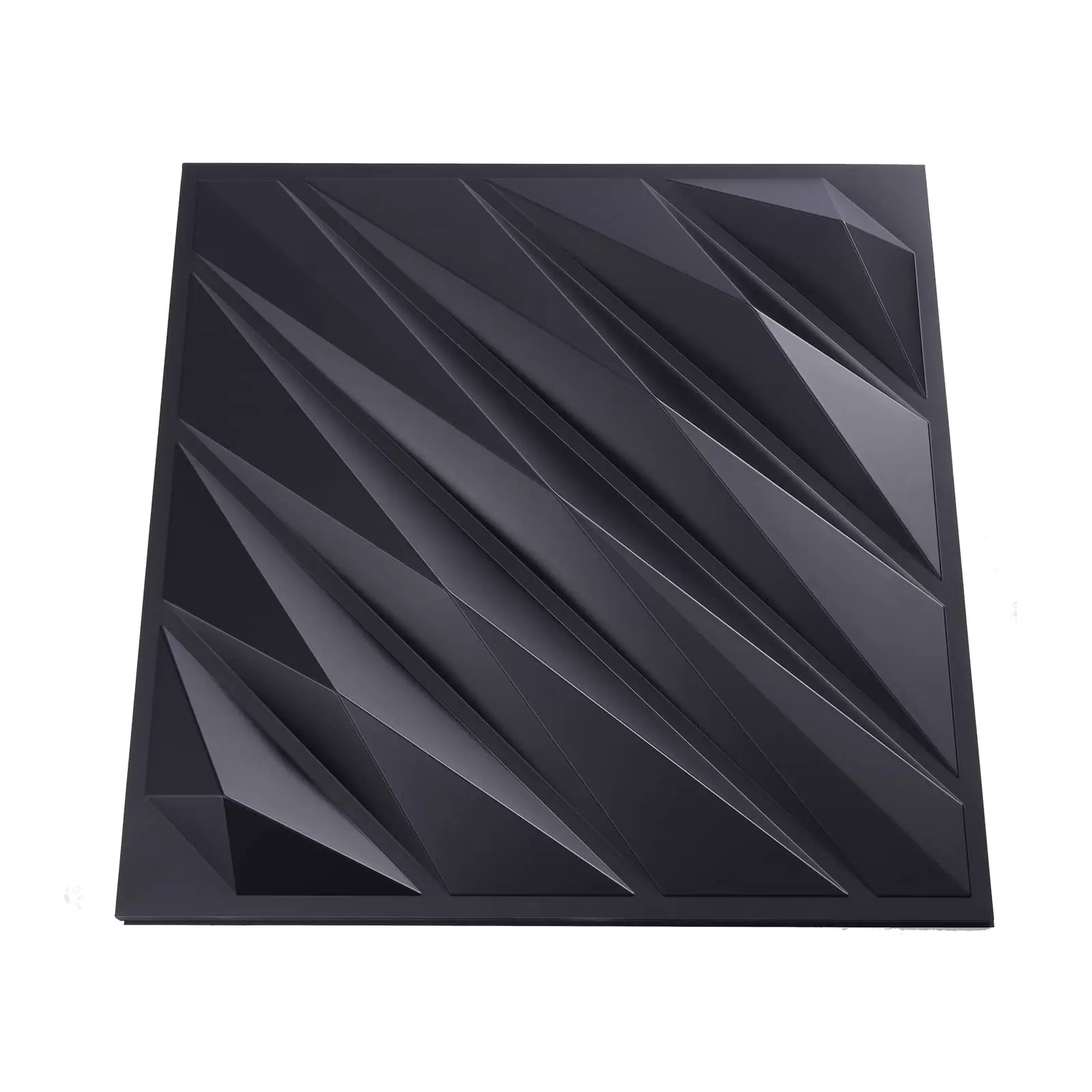 12 Pack 3D Wall Panels 50 x 50 cm PVC Waterproof Wall Panels for Bedroom Living Room Matte Black