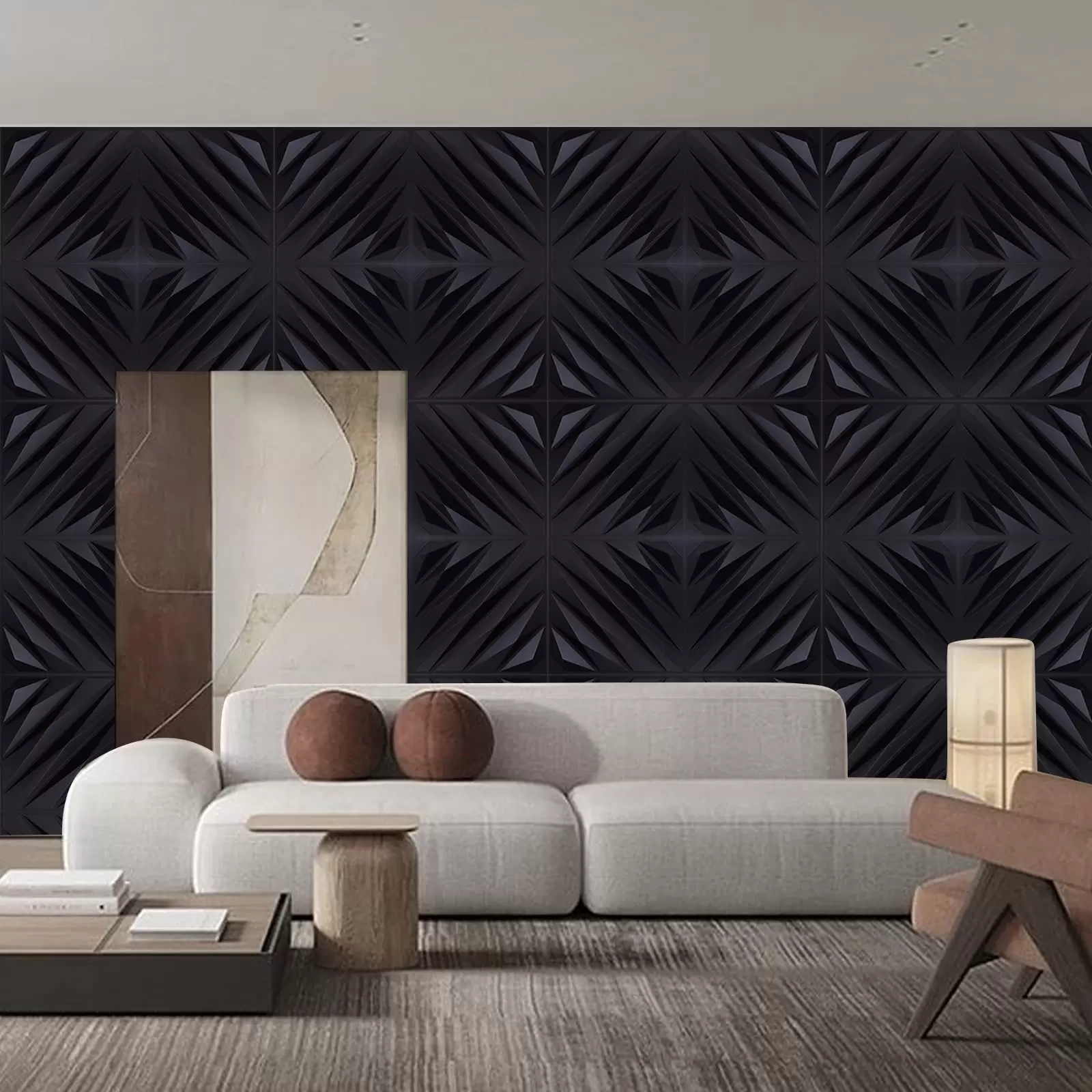 12 Pack 3D Wall Panels 50 x 50 cm PVC Waterproof Wall Panels for Bedroom Living Room Matte Black 12 Pack 3D Wall Panels 50 x 50 cm PVC Waterproof Wall Panels for Bedroom Living Room Matte Black