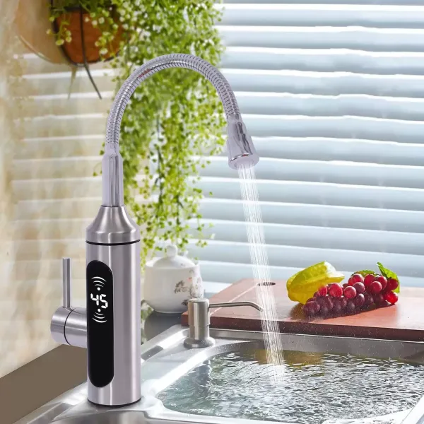 Stainless Steel Electric Faucet For Kitchen With Built-in Faucet 220v 3300w 7.87*16.54inch Eu Plug For Both Homes And Restaurants Shopping Malls Stainless Steel Electric Faucet For Kitchen With Built-in Faucet 220v 3300w 7.87*16.54inch Eu Plug For Both Homes And Restaurants Shopping Malls