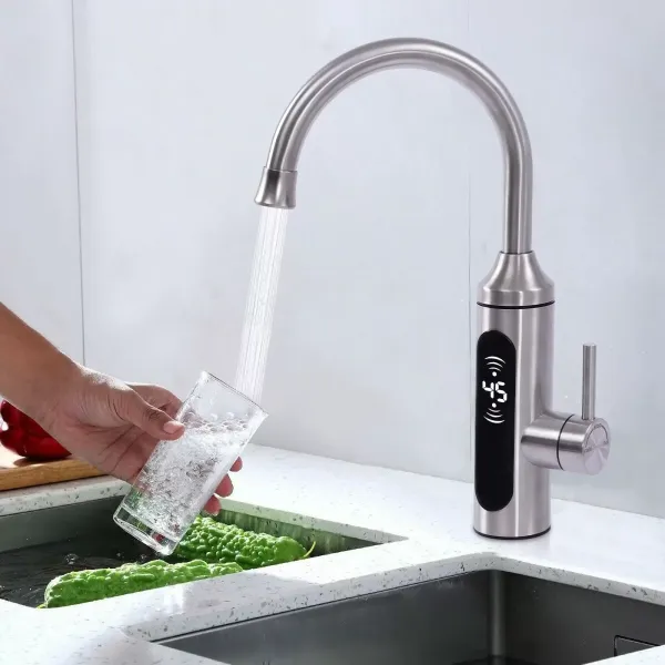 Stainless Steel Electric Faucet For Kitchen With Built-in Faucet 220v 3300w 7.87*16.54inch Eu Plug For Both Homes And Restaurants Shopping Malls