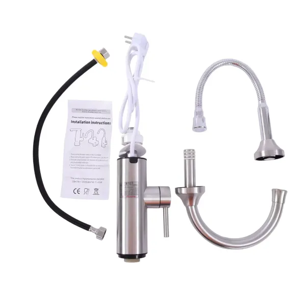 Stainless Steel Electric Faucet For Kitchen With Built-in Faucet 220v 3300w 7.87*16.54inch Eu Plug For Both Homes And Restaurants Shopping Malls