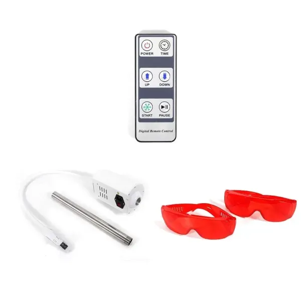 Cold Light LED Lamp Teeth Whitening System Teeth Whitening Machine with 2 Protective Glasses and High Sensitivity Infrared Remote Control for Smoky Black Fluoride Teeth