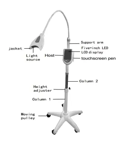 LED Teeth Bleaching Machine Whitening Accelerator Oral Care Dental Teeth Whitening Machine Mobile Lamp Bleaching Cold LED Light Accelerator