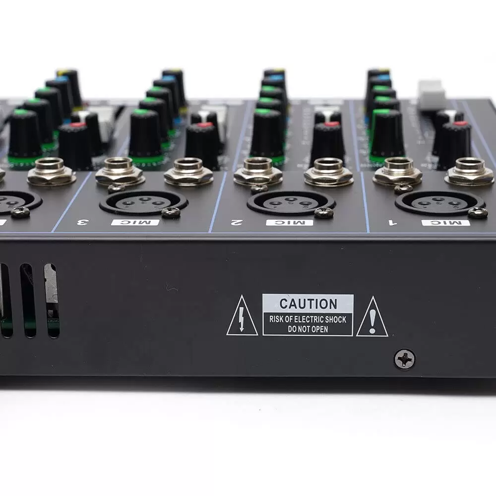 7 Channel Bluetooth Audio Mixer USB DJ Sound 48V Phantom Mixing Console with 2 Microphone Input Interfaces for Guitarists Singers or Producers 7 Channel Bluetooth Audio Mixer USB DJ Sound 48V Phantom Mixing Console with 2 Microphone Input Interfaces for Guitarists Singers or Producers