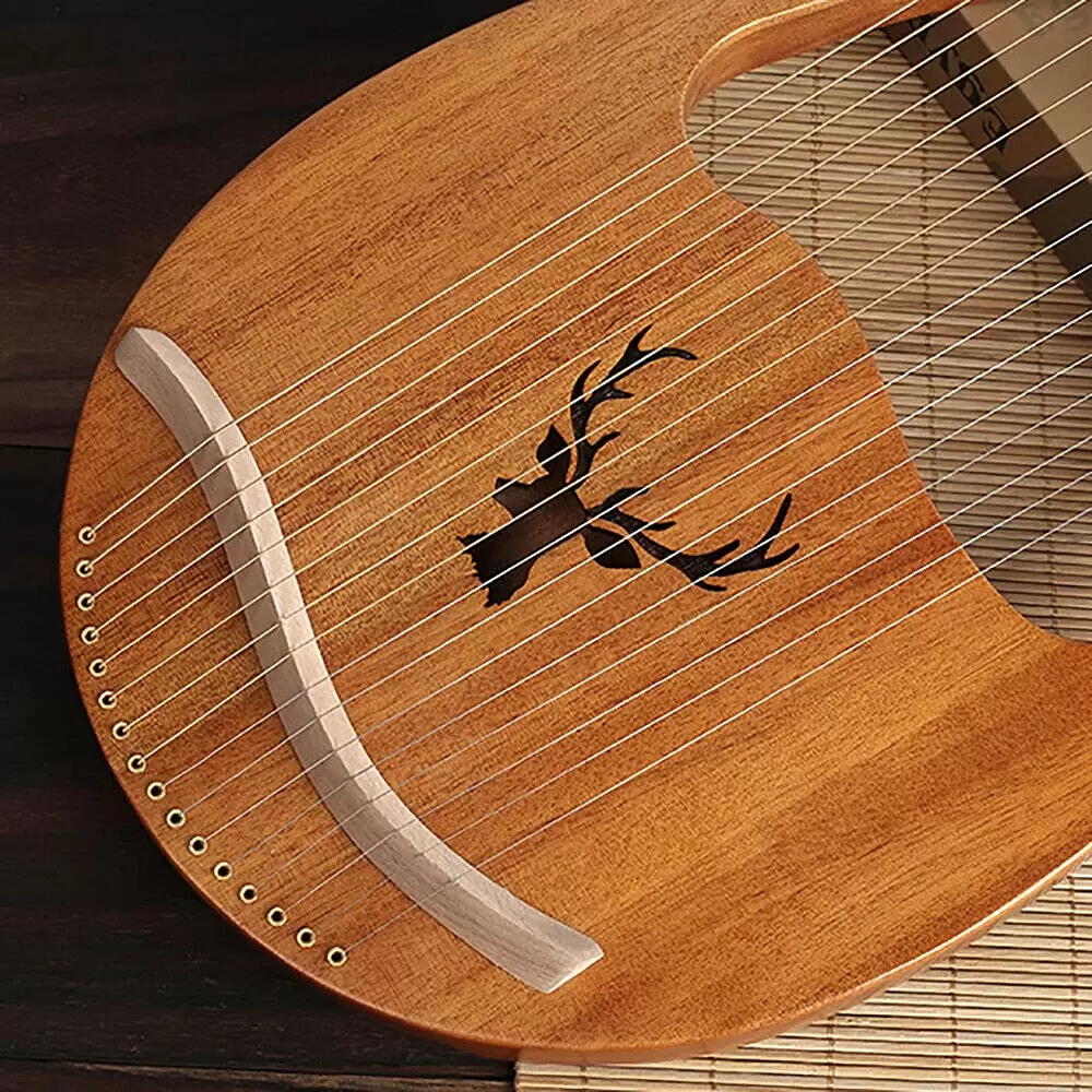 16 Strings with Tuning Key for Beginners Lyre Harp Mahogany 16 String with Tuning Wrench String Pickup with Rounded Edge for Friends and Children 16 Strings with Tuning Key for Beginners Lyre Harp Mahogany 16 String with Tuning Wrench String Pickup with Rounded Edge for Friends and Children