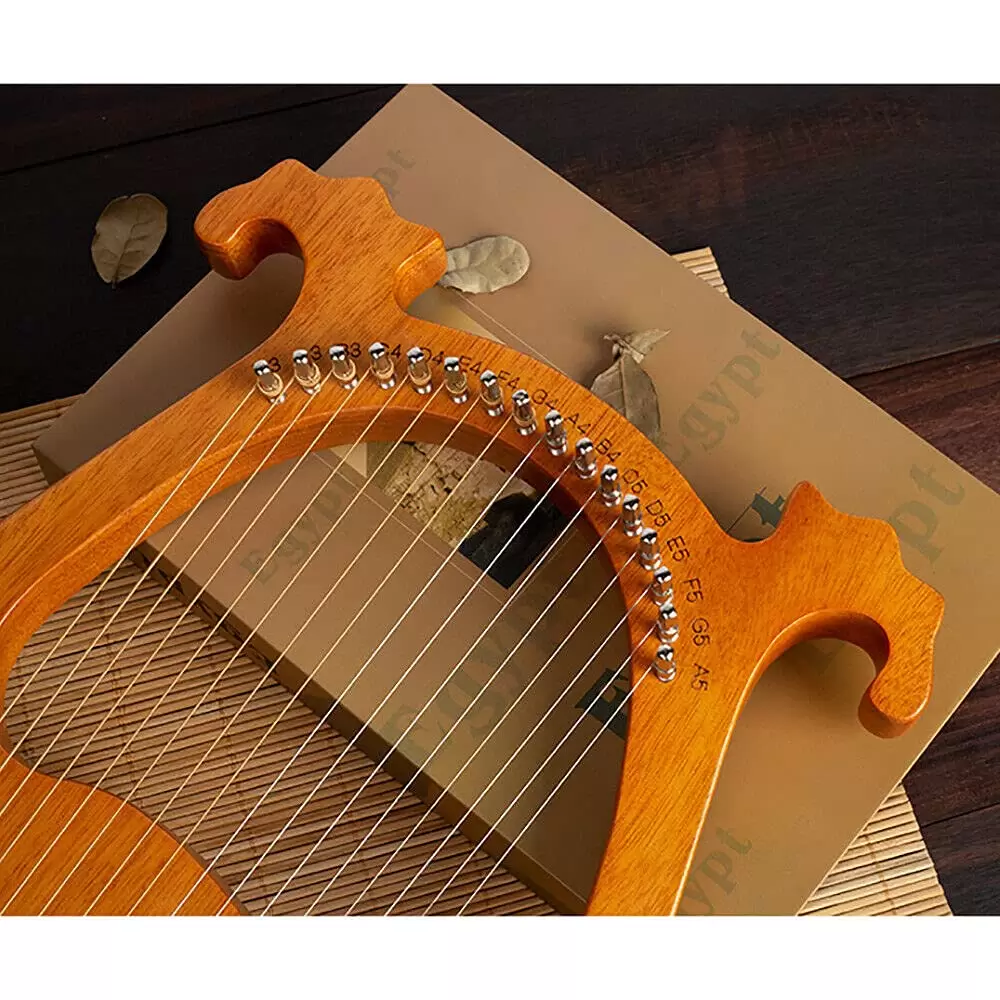 16 Strings with Tuning Key for Beginners Lyre Harp Mahogany 16 String with Tuning Wrench String Pickup with Rounded Edge for Friends and Children 16 Strings with Tuning Key for Beginners Lyre Harp Mahogany 16 String with Tuning Wrench String Pickup with Rounded Edge for Friends and Children