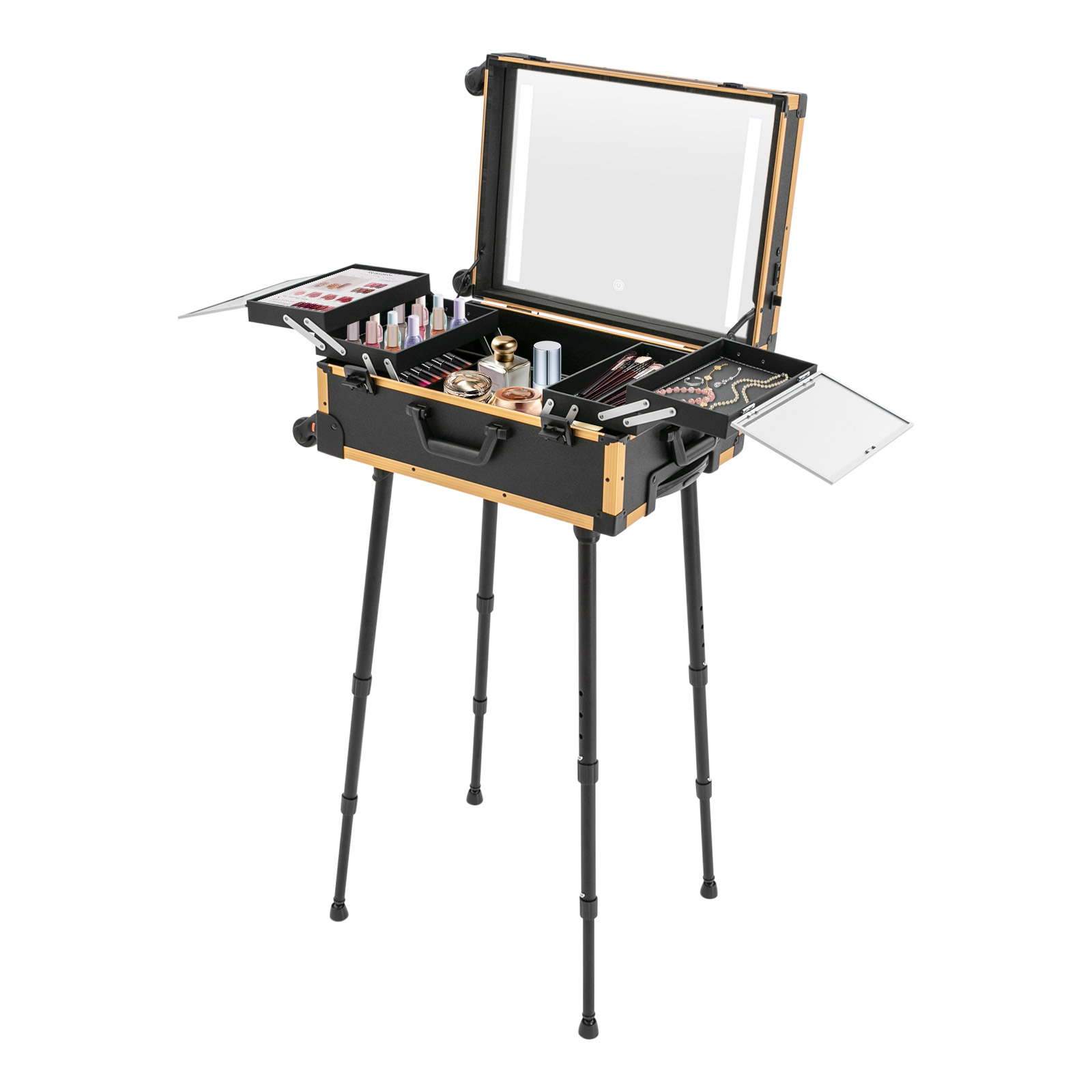 Cosmetic Case Travel Makeup Organizer Case Professional Makeup Case For Makeup Contests Wedding Makeup Scenarios Yellow Cosmetic Case Travel Makeup Organizer Case Professional Makeup Case For Makeup Contests Wedding Makeup Scenarios Yellow