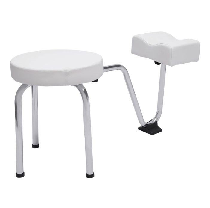 Pedicure Foot Rest Stool Chair Adjustable Leg Rest PVC Pad Pedicure Foot Rest Stand for Nail Tech Spa Beauty Salon Studio White