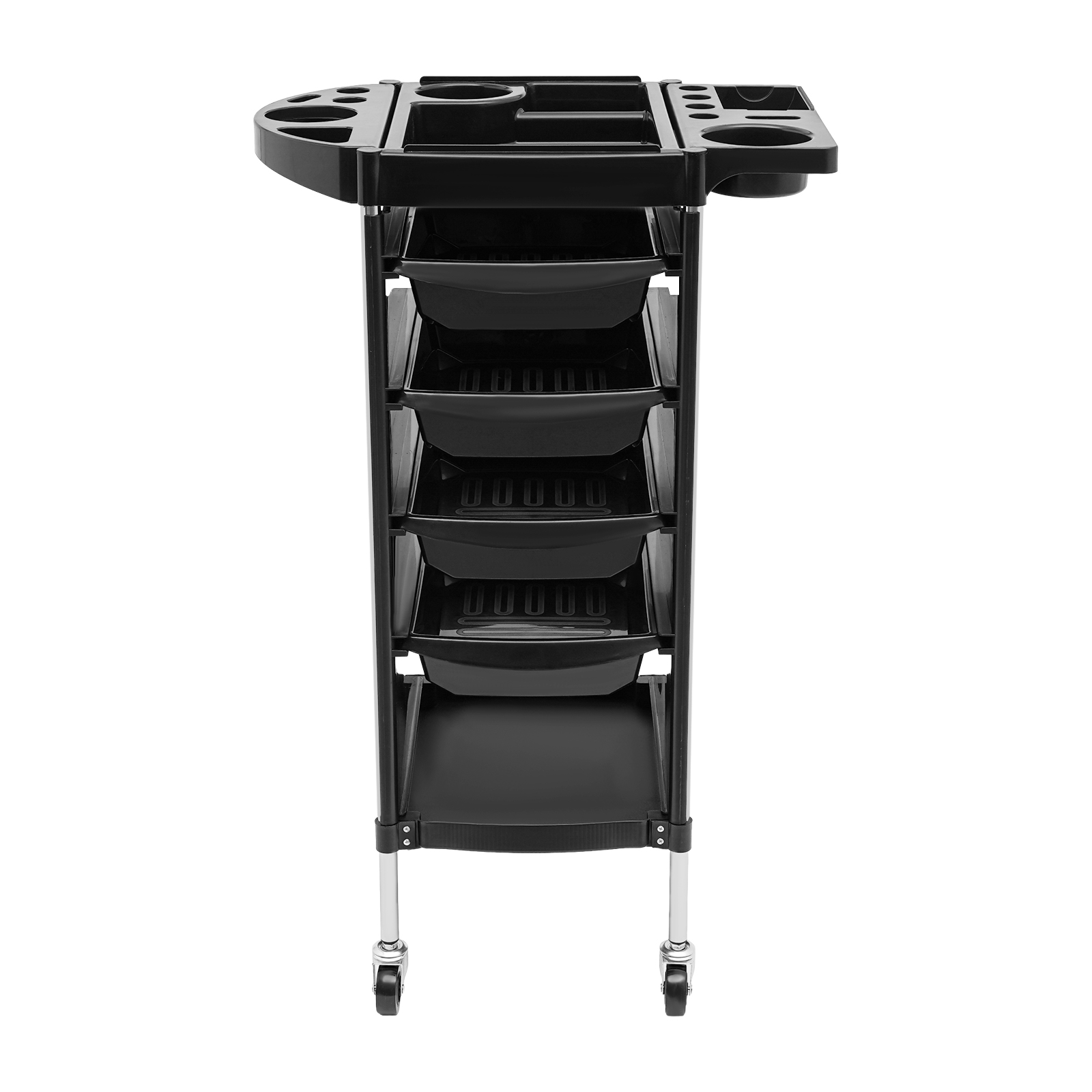 Spa Hair Stylist Cart Salon Cart for Stylists with 4 Removable Drawers Barber Styling Cart For Nail Salons Medical Facilities Black