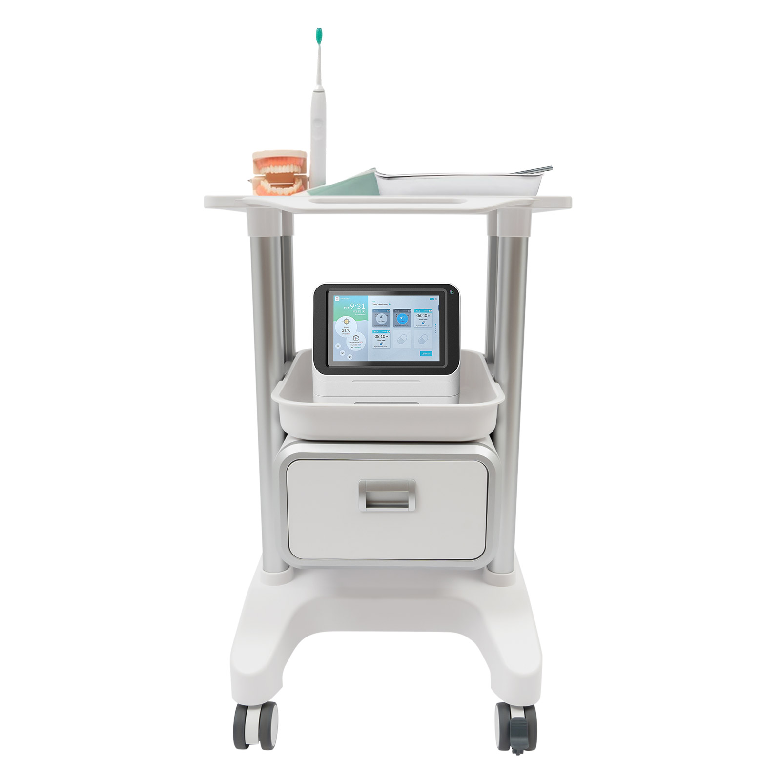 Medical Trolley with Wheels, Mobile Trolley for Cosmetic Instruments, Rolling Tool Trolley used in Hospitals, Beauty Salons