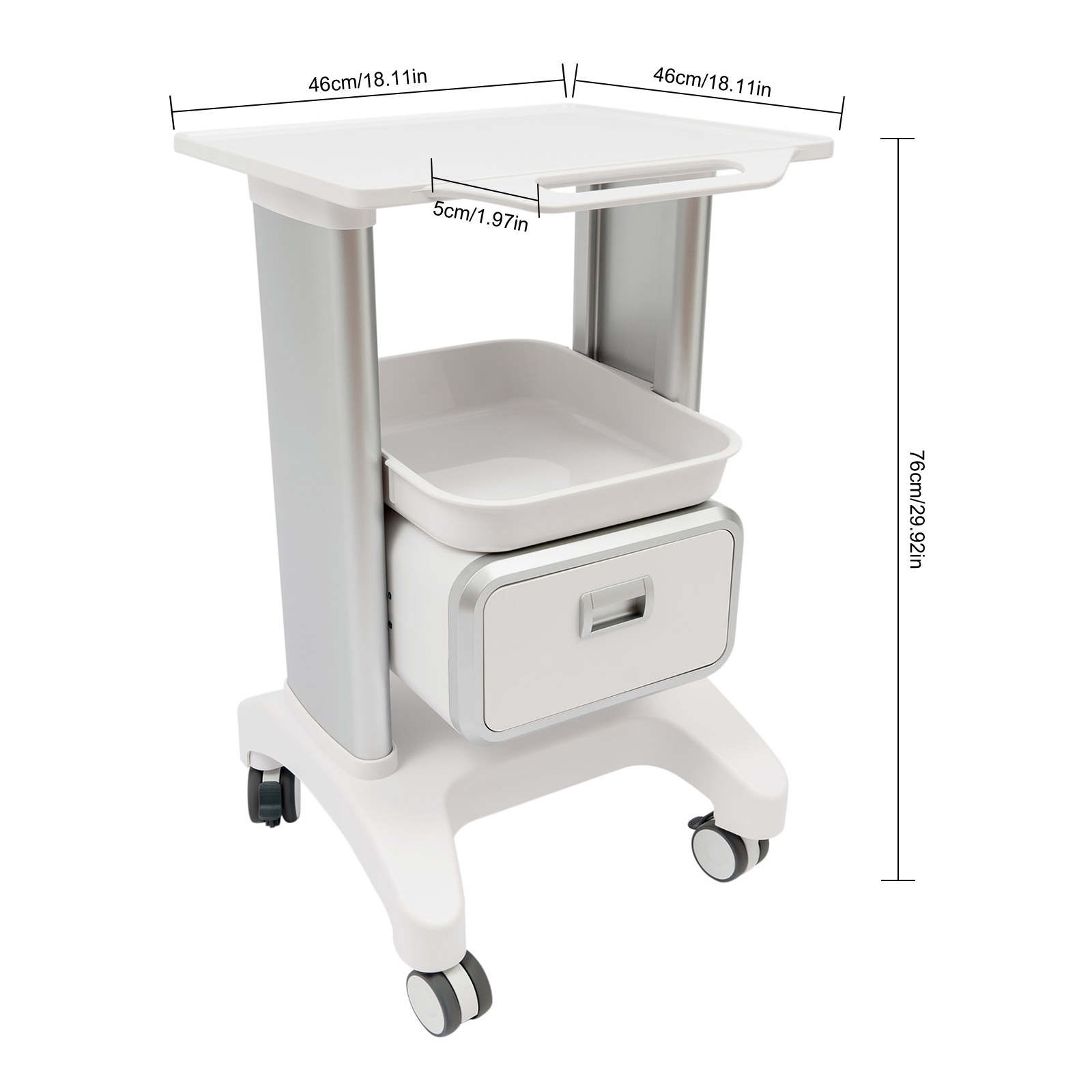 Medical Trolley with Wheels, Mobile Trolley for Cosmetic Instruments, Rolling Tool Trolley used in Hospitals, Beauty Salons Medical Trolley with Wheels, Mobile Trolley for Cosmetic Instruments, Rolling Tool Trolley used in Hospitals, Beauty Salons