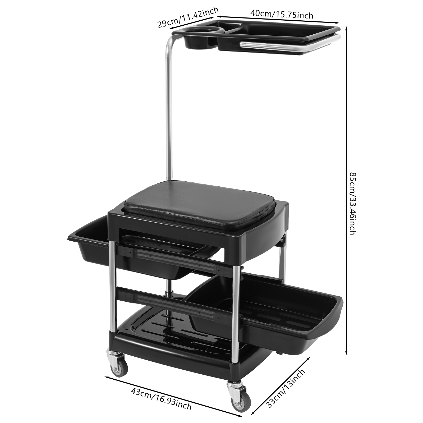 Hair Tool Tray Cart, Rolling Tray Cart, Mobile Storage Cart Hair Tool Tray Cart, Rolling Tray Cart, Mobile Storage Cart