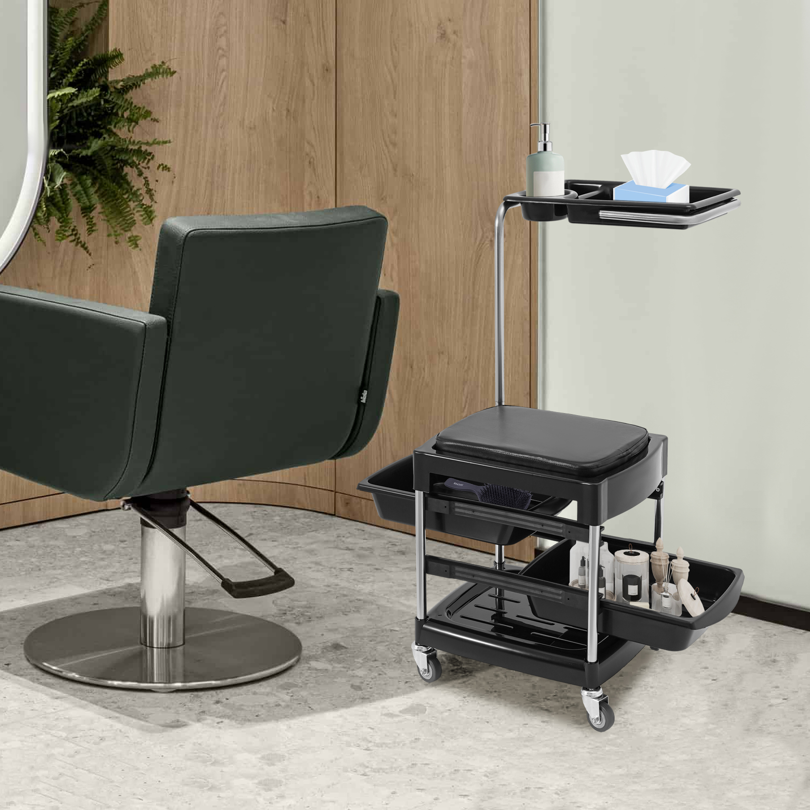 Hair Tool Tray Cart, Rolling Tray Cart, Mobile Storage Cart Hair Tool Tray Cart, Rolling Tray Cart, Mobile Storage Cart