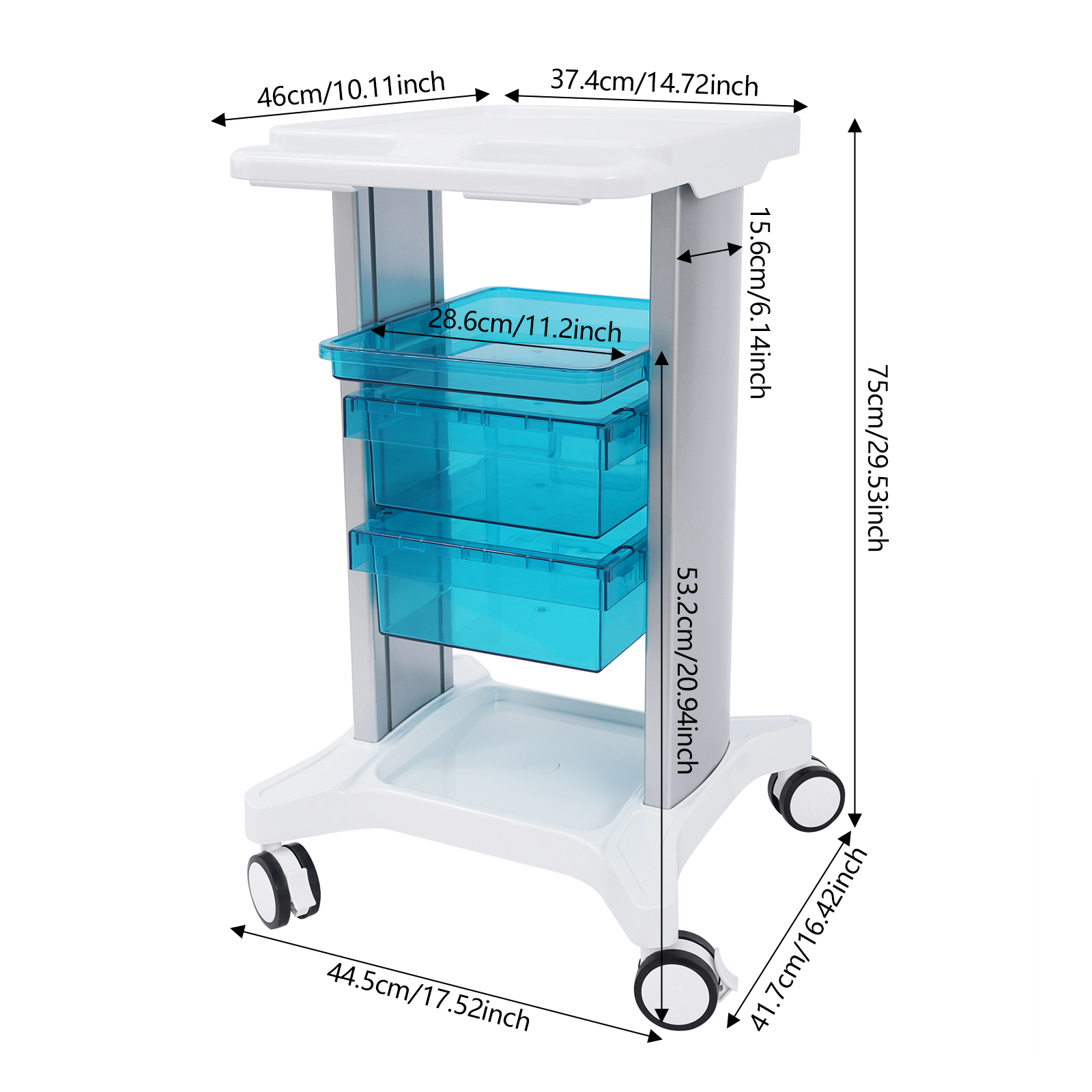 Medical Carts, Mobile Trolley Cart, Beauty Storage Cart for Healthcare Providers, Nurses, Private Households