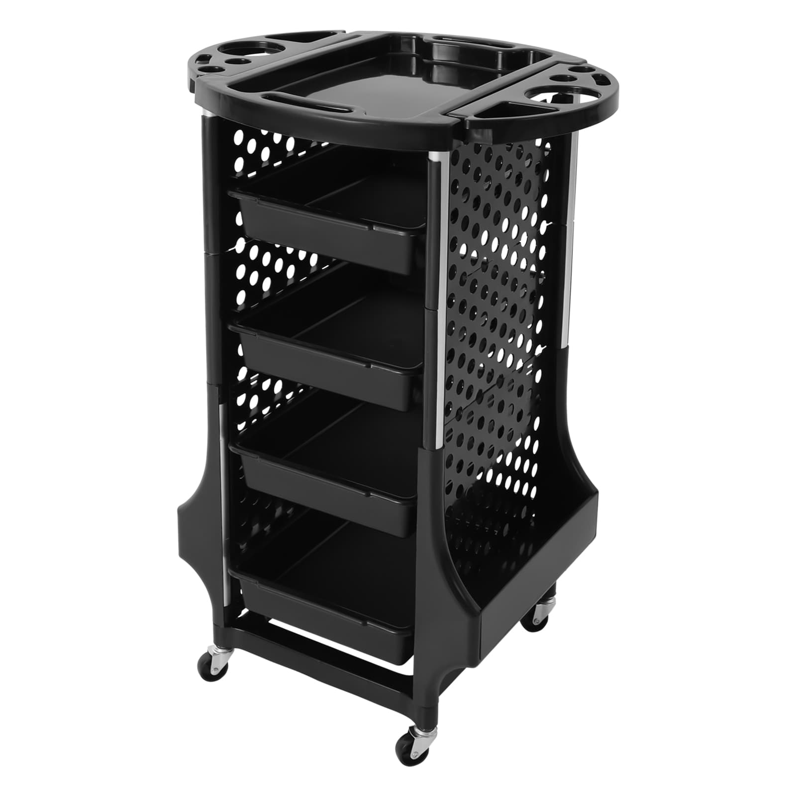 Beauty salon cart with two side frames, salon storage cart, rolling salon cart, mobile storage cart