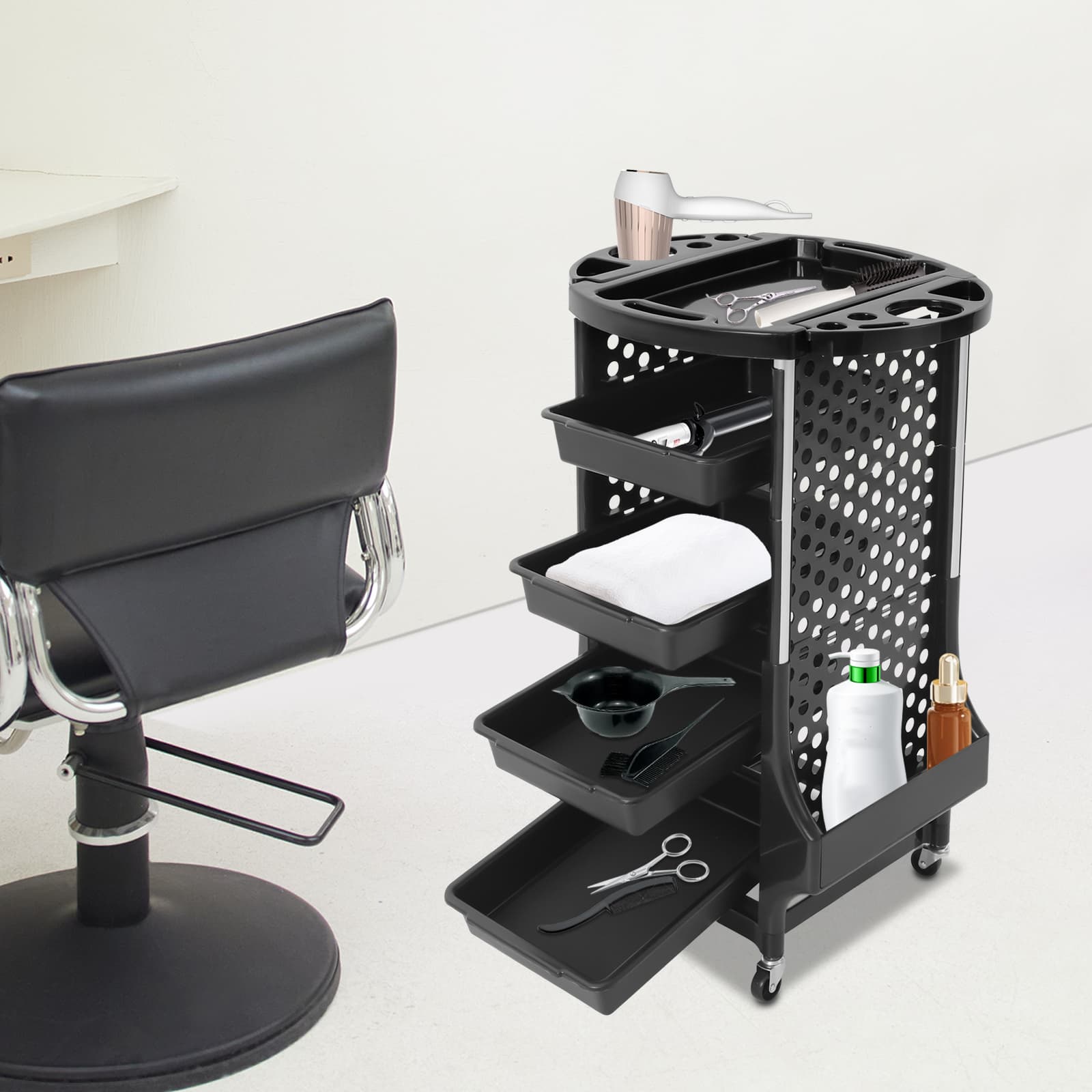 Beauty salon cart with two side frames, salon storage cart, rolling salon cart, mobile storage cart Beauty salon cart with two side frames, salon storage cart, rolling salon cart, mobile storage cart