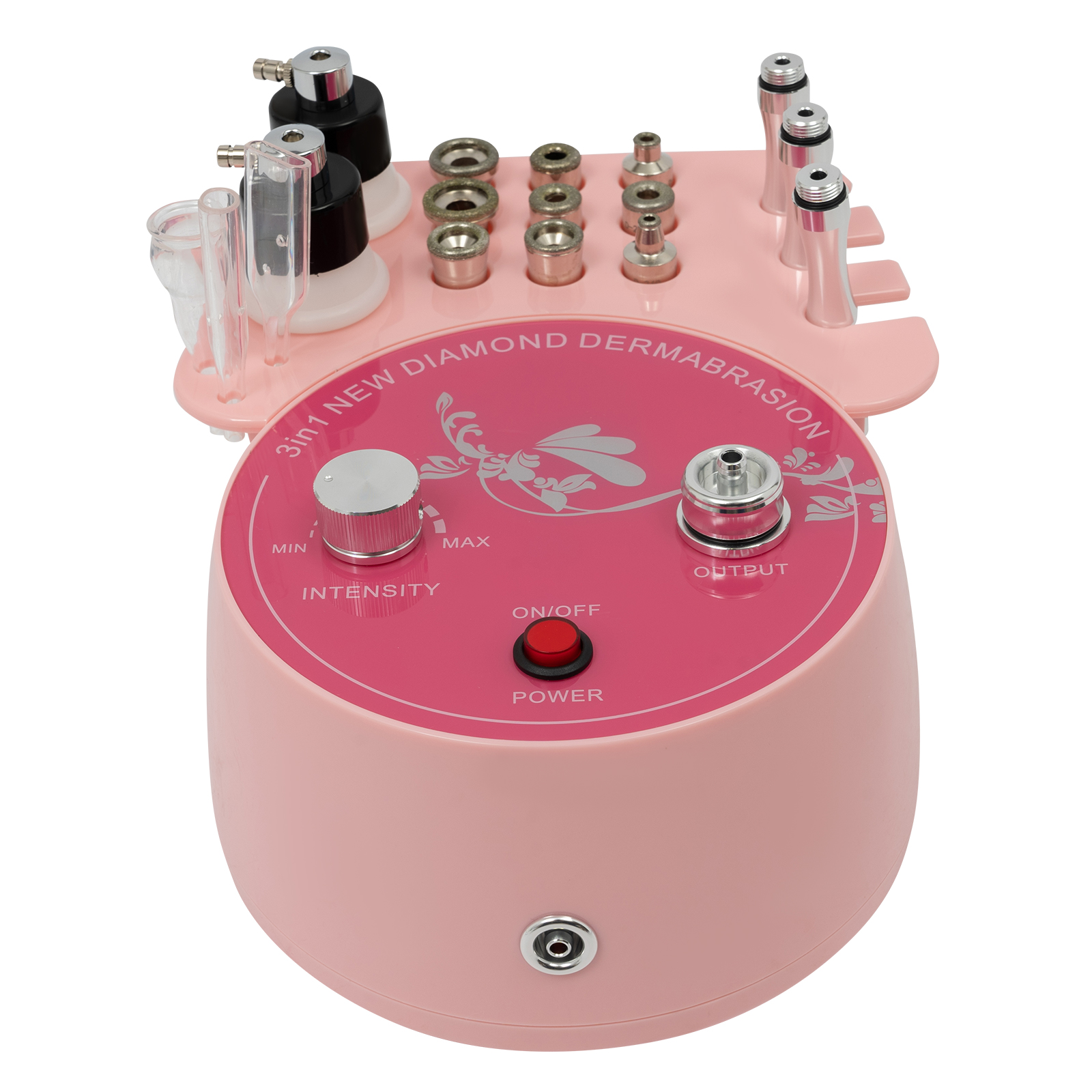 9.84*7.68*4.33in 3-in-1 Diamond Microdermabrasion Machine For Beauty Salons Health Care Centers Salons Or Home Use Pink