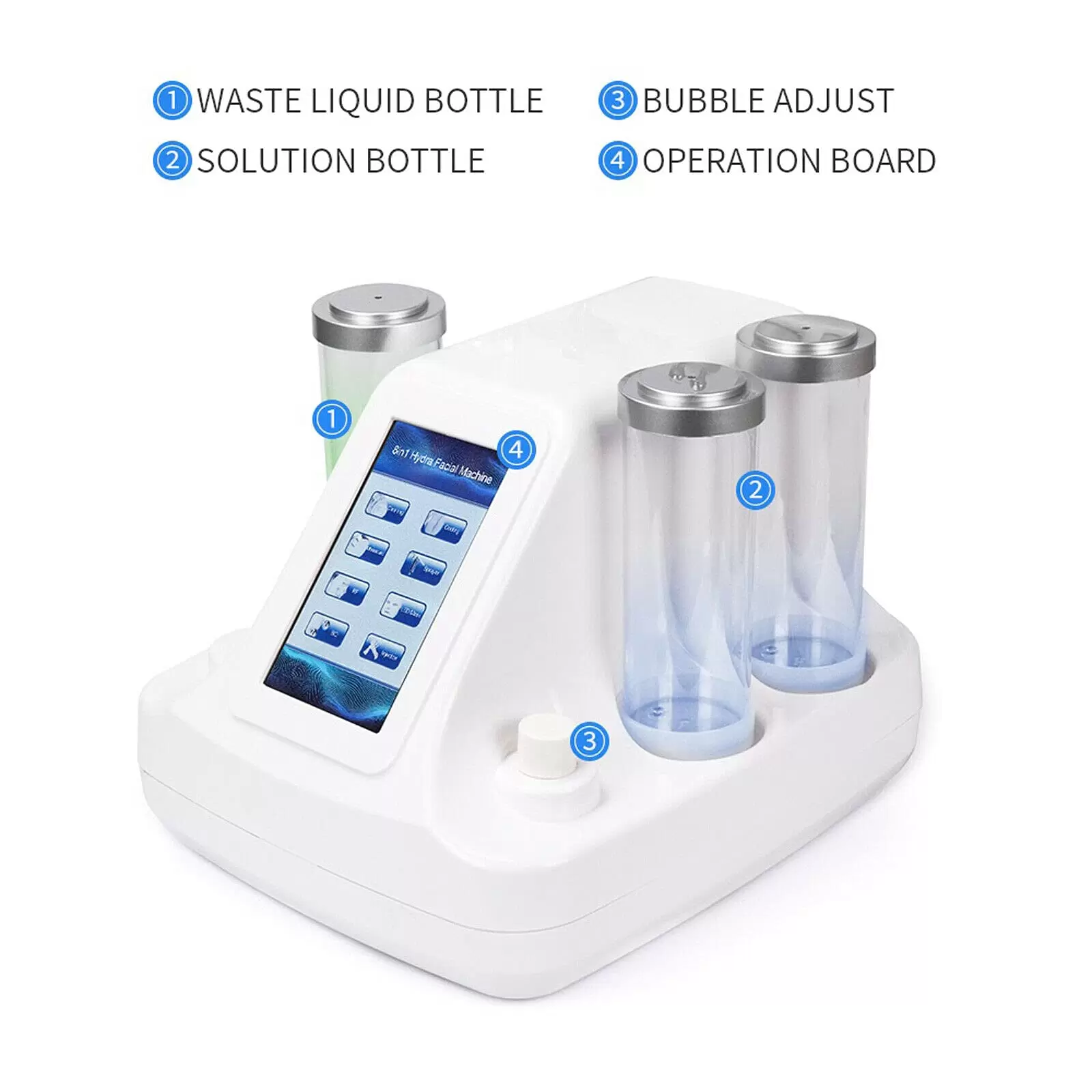 7 in 1 Dermabrasion Device Beauty Machine Deep Cleansing  Bio RF Dermabrasion Moisturizer Face with Bio-micro Electrotherapy Handle