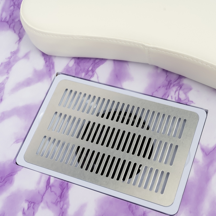 Purple Stone Pattern Square Manicure Table with Vacuum Cleaner PVC Material Pure Copper Brushless Motor For Home Study Barber Store Purple Purple Stone Pattern Square Manicure Table with Vacuum Cleaner PVC Material Pure Copper Brushless Motor For Home Study Barber Store Purple