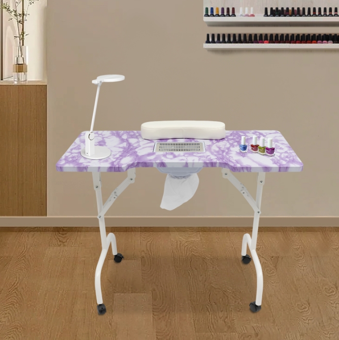 Purple Stone Pattern Square Manicure Table with Vacuum Cleaner PVC Material Pure Copper Brushless Motor For Home Study Barber Store Purple Purple Stone Pattern Square Manicure Table with Vacuum Cleaner PVC Material Pure Copper Brushless Motor For Home Study Barber Store Purple