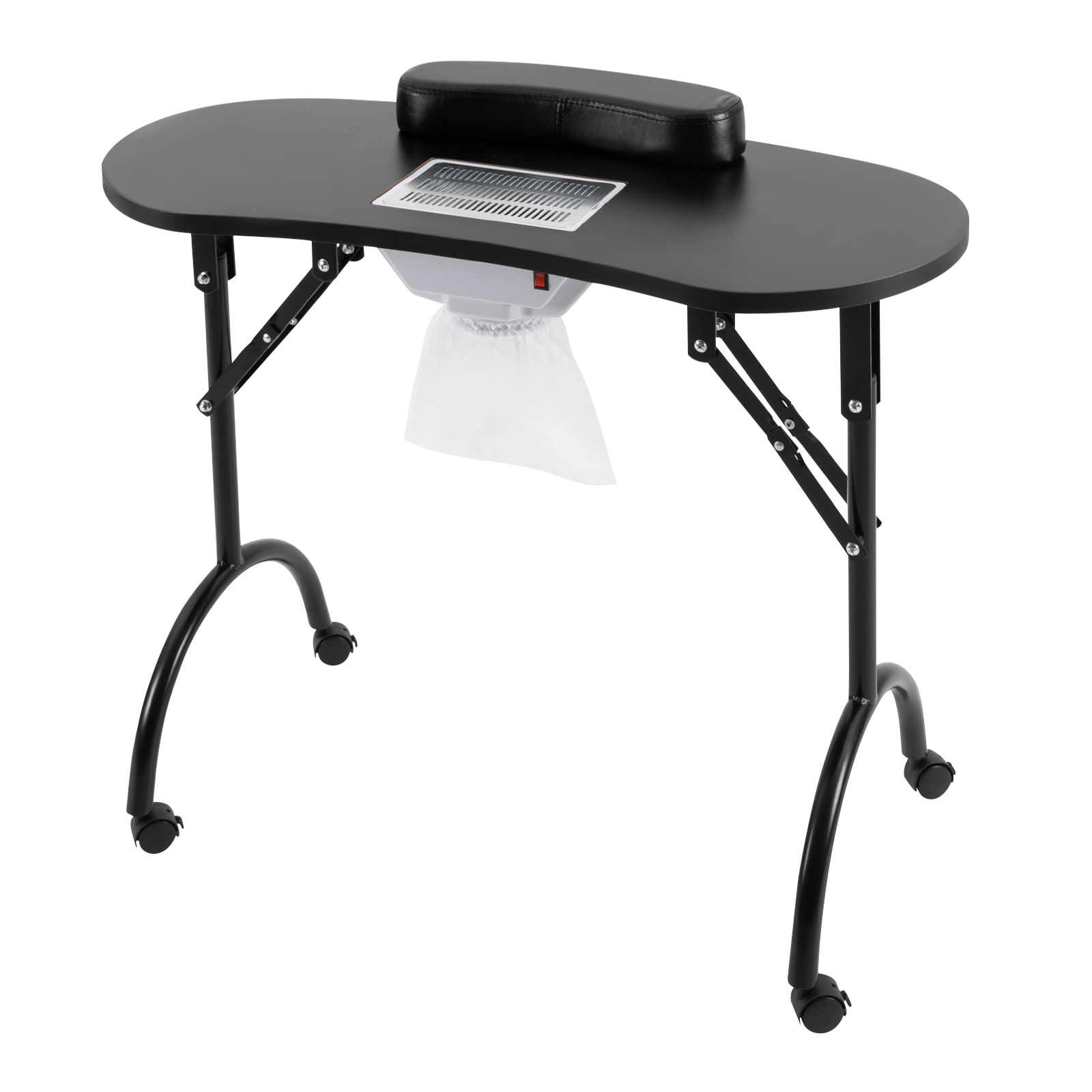 Manicure Table With Suction Foldable Nail Table Portable Manicure Table With Vacuum Cleaner Bag Wrist Pad And Waterproof Carrying Bag Black