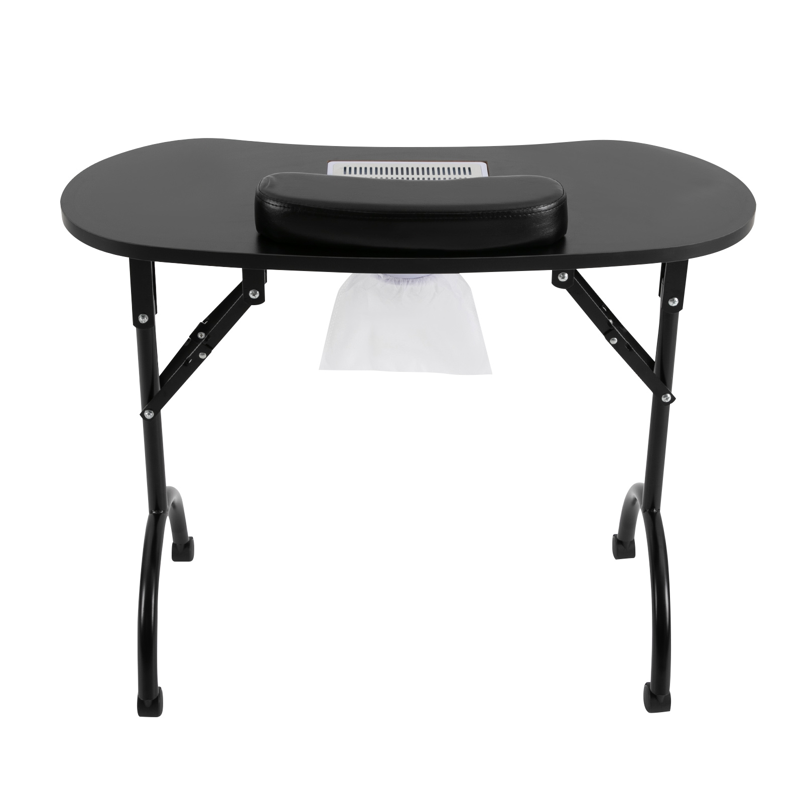 Manicure Table With Suction Foldable Nail Table Portable Manicure Table With Vacuum Cleaner Bag Wrist Pad And Waterproof Carrying Bag Black