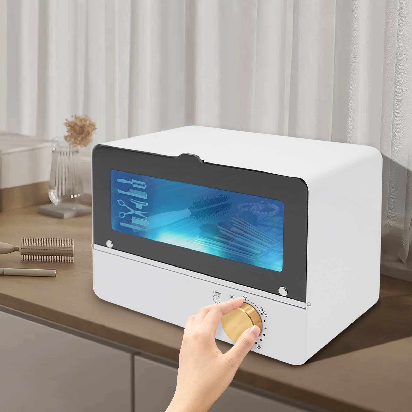 Nail Tool Sterilizer, UV Light Nail Tool Cleaning Machine, UV Cleaning Booth for Cleaning Tools