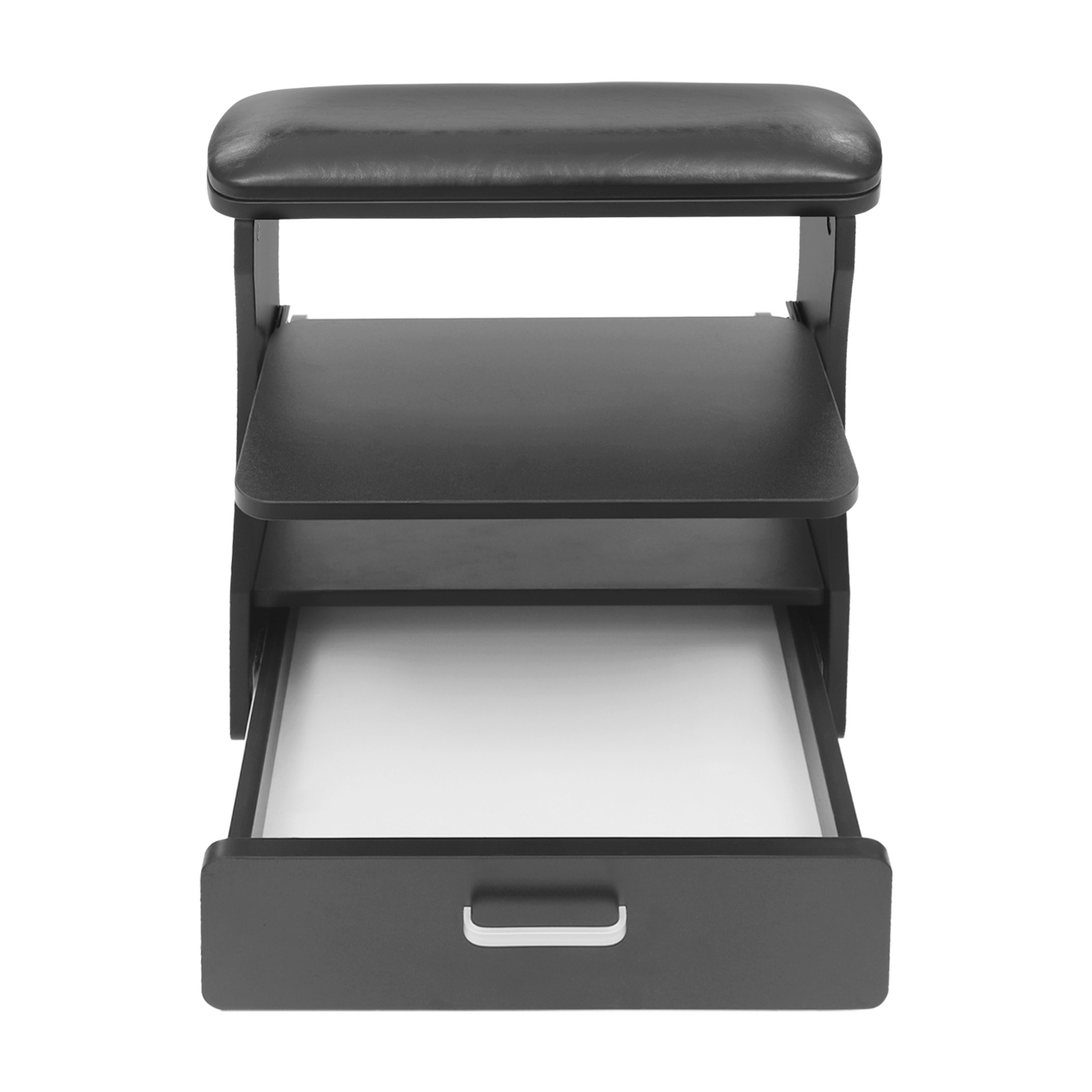 Black Pedicure Foot Rest, Manicure Foot Rest with Wheels, Pedicure Footstool Stand for Easy Home Salon Use