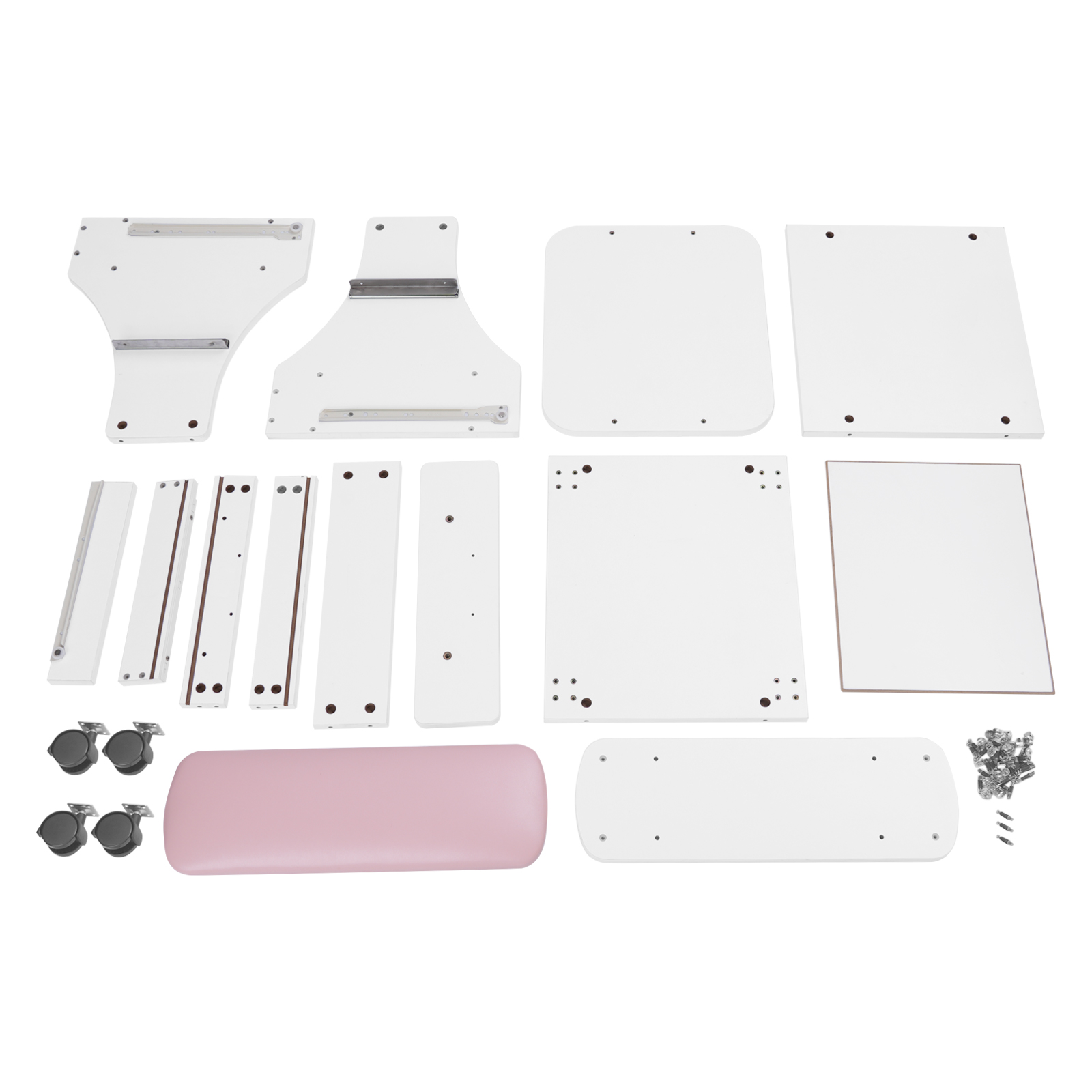 Portable Esthetician Trolley Cart, Salon Nail Foot Trolley Cart, Manicure Pedicure Cart - Pink