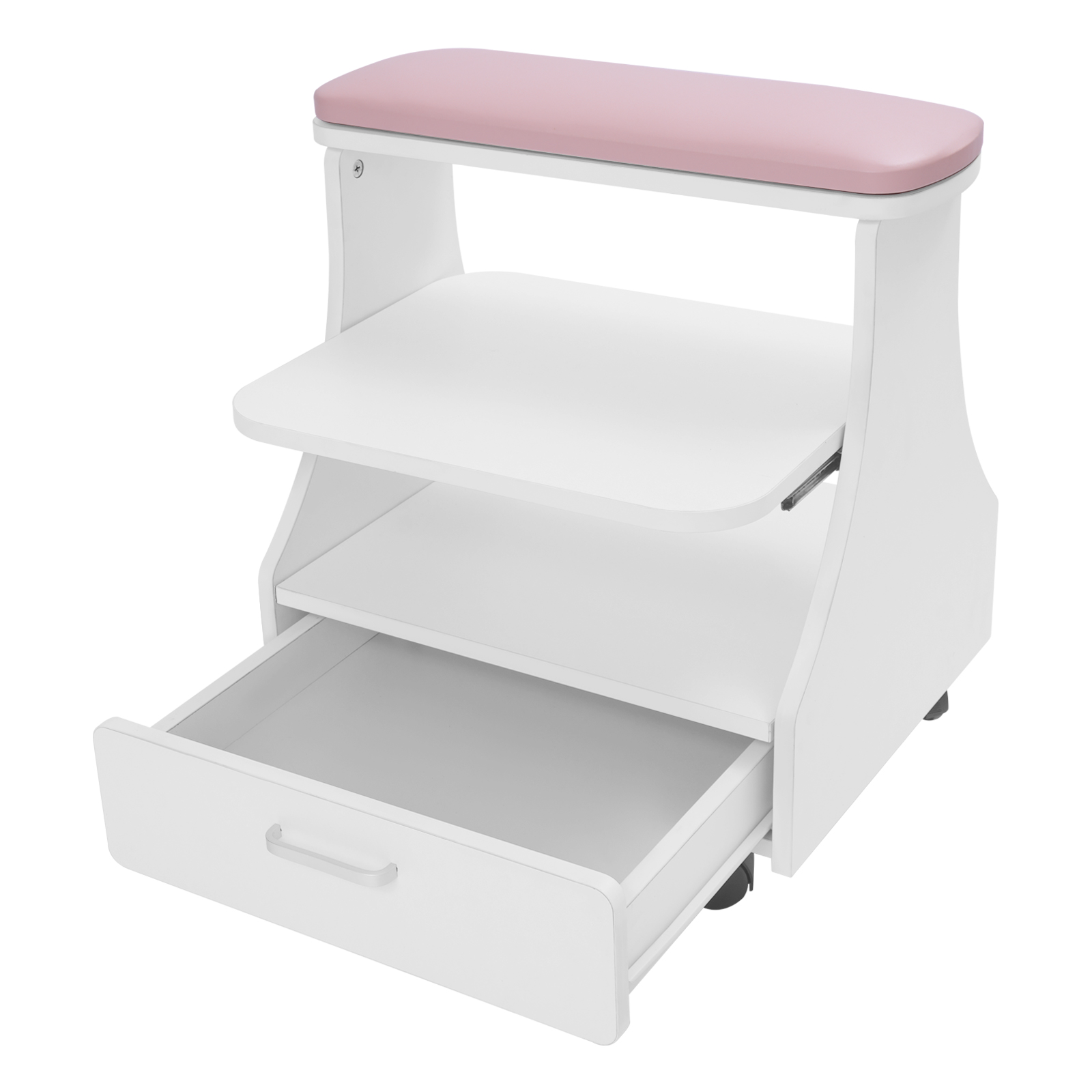 Portable Esthetician Trolley Cart, Salon Nail Foot Trolley Cart, Manicure Pedicure Cart - Pink
