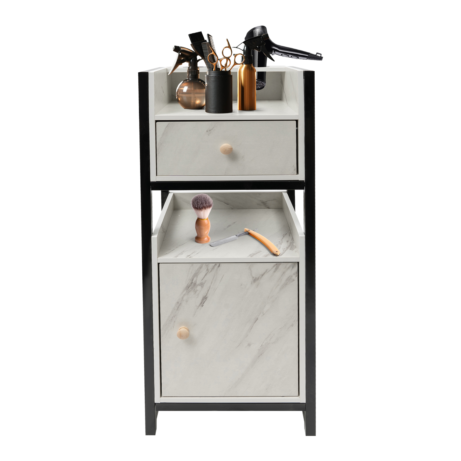 Hairdressing Tools, Hairdressing Rack, Hairdressing Shelf, Hairdressing Shelf with Drawers, 34*30*85cm