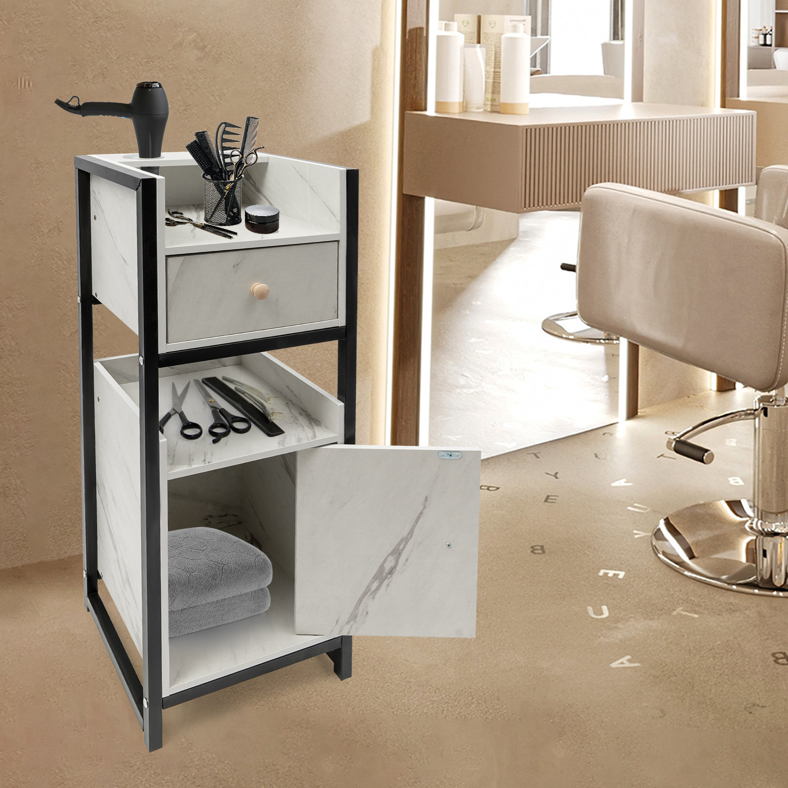 Hairdressing Tools, Hairdressing Rack, Hairdressing Shelf, Hairdressing Shelf with Drawers, 34*30*85cm Hairdressing Tools, Hairdressing Rack, Hairdressing Shelf, Hairdressing Shelf with Drawers, 34*30*85cm