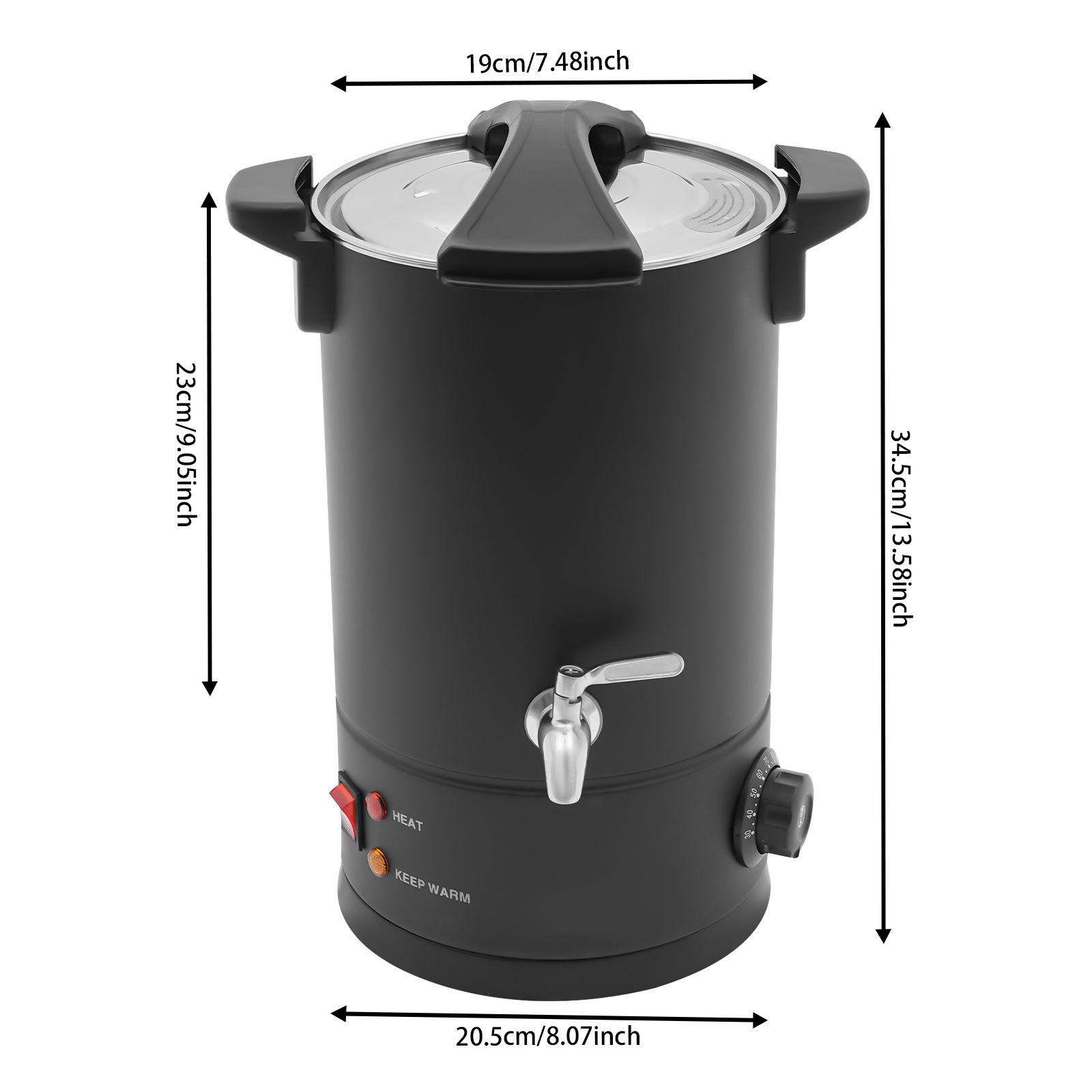 8L Wax Melter, Large Wax Melter, Electric Wax Melt Kit can be Used to Melt such as Soy Wax, Paraffin Wax, Beeswax - Black