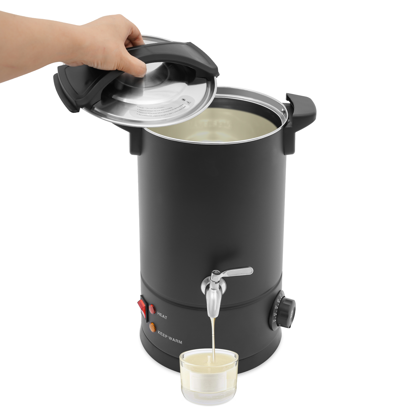 8L Wax Melter, Large Wax Melter, Electric Wax Melt Kit can be Used to Melt such as Soy Wax, Paraffin Wax, Beeswax - Black