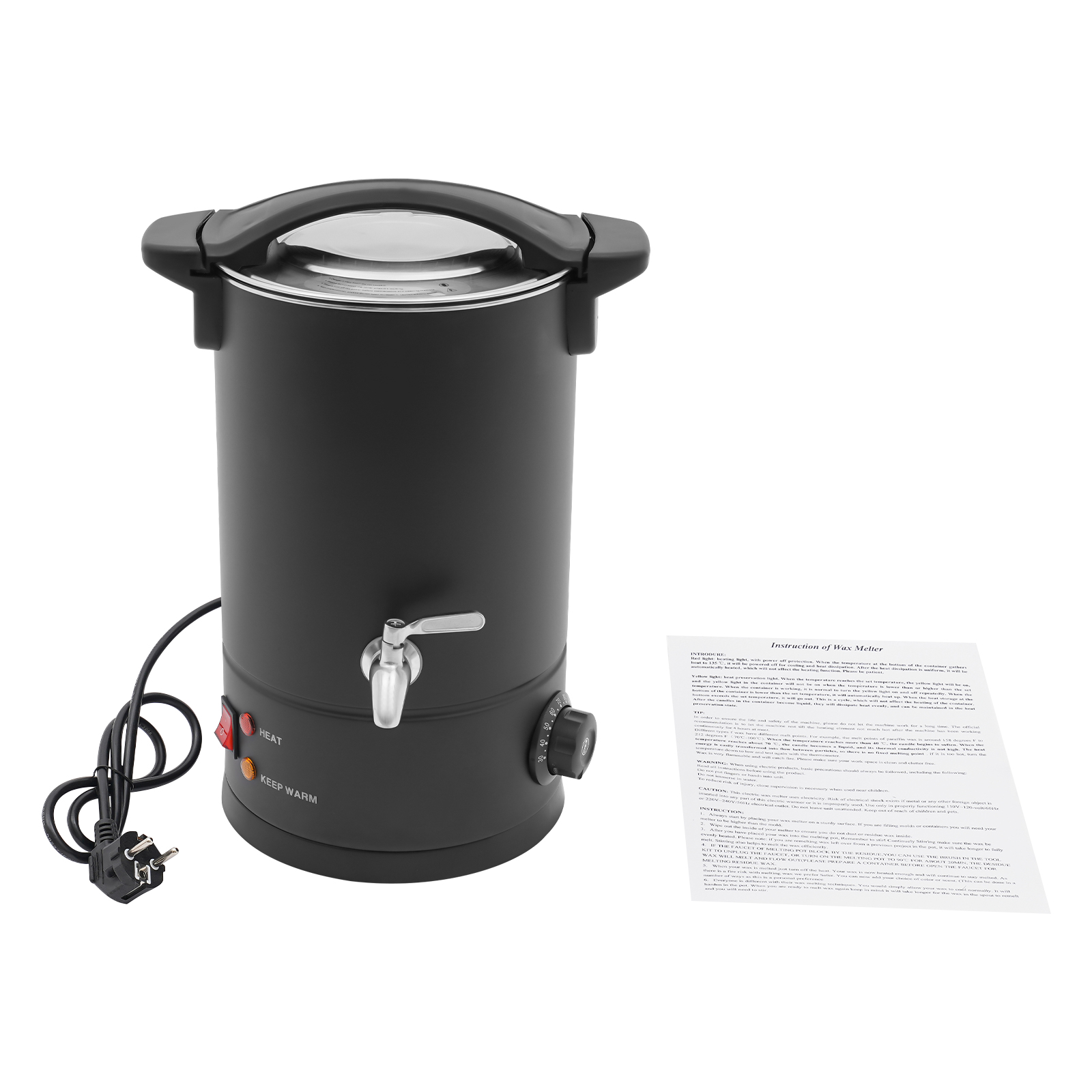 8L Wax Melter, Large Wax Melter, Electric Wax Melt Kit can be Used to Melt such as Soy Wax, Paraffin Wax, Beeswax - Black 8L Wax Melter, Large Wax Melter, Electric Wax Melt Kit can be Used to Melt such as Soy Wax, Paraffin Wax, Beeswax - Black