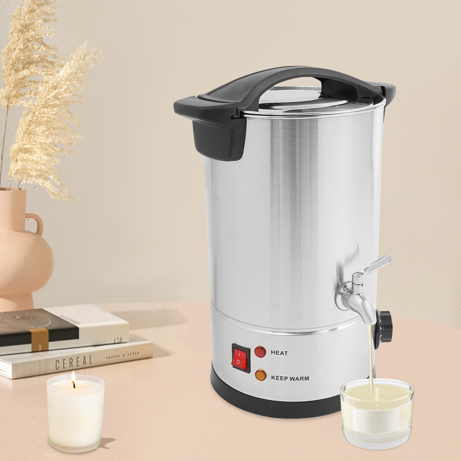 8L Wax Melter, Large Wax Melter, Electric Wax Melt Kit can be Used to Melt such as Soy Wax, Paraffin Wax, Beeswax - Sliver 8L Wax Melter, Large Wax Melter, Electric Wax Melt Kit can be Used to Melt such as Soy Wax, Paraffin Wax, Beeswax - Sliver