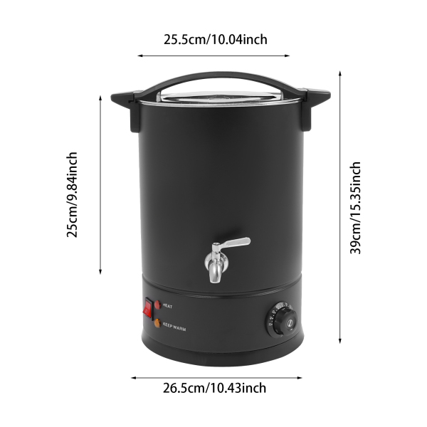 12L Wax Melter, Large Wax Melter, Electric Wax Melt Kit can be Used to Melt such as Soy Wax, Paraffin Wax, Beeswax - Black