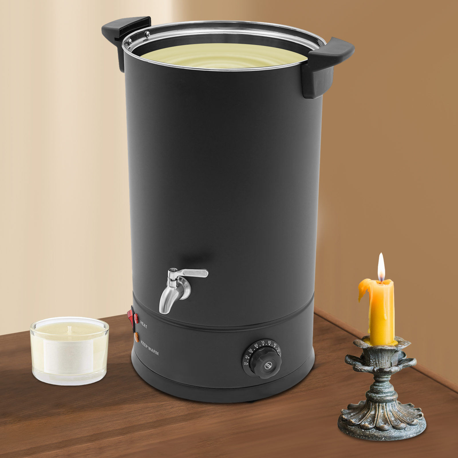 15L Electric Wax Melt Oven, Wax Melter, Wax Melter for Candle Making - Black 15L Electric Wax Melt Oven, Wax Melter, Wax Melter for Candle Making - Black