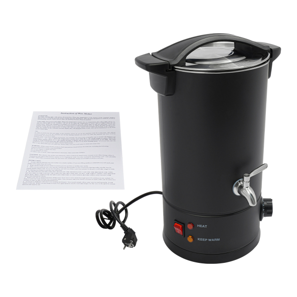 10L Wax Melter, Large Wax Melter, Electric Wax Melt Kit can be Used to Melt such as Soy Wax, Paraffin Wax, Beeswax - Black