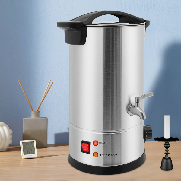 10L Wax Melter, Large Wax Melter, Electric Wax Melt Kit can be Used to Melt such as Soy Wax, Paraffin Wax, Beeswax - Silver