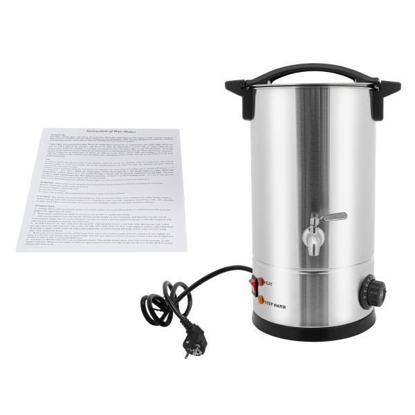 10L Wax Melter, Large Wax Melter, Electric Wax Melt Kit can be Used to Melt such as Soy Wax, Paraffin Wax, Beeswax - Silver